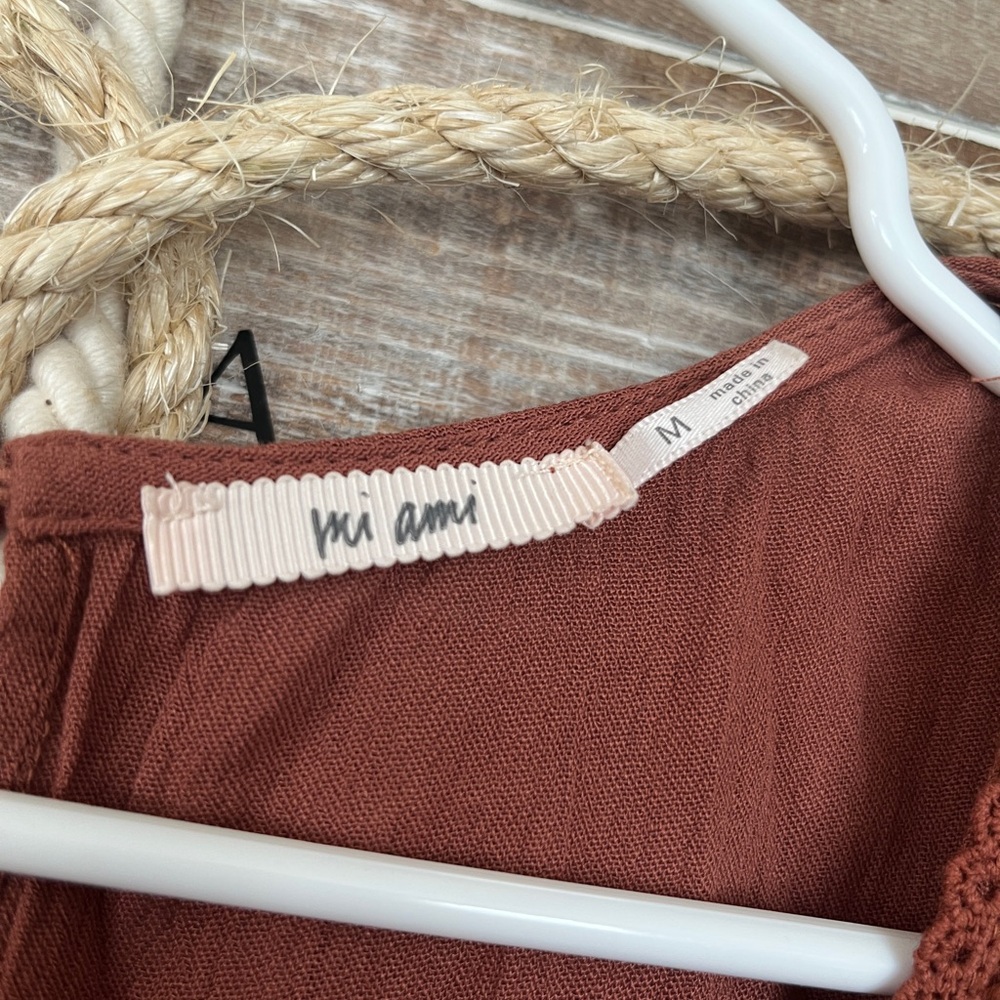 Dry Good Rust Dress with White Floral Embroidery - Picture 3 of 3